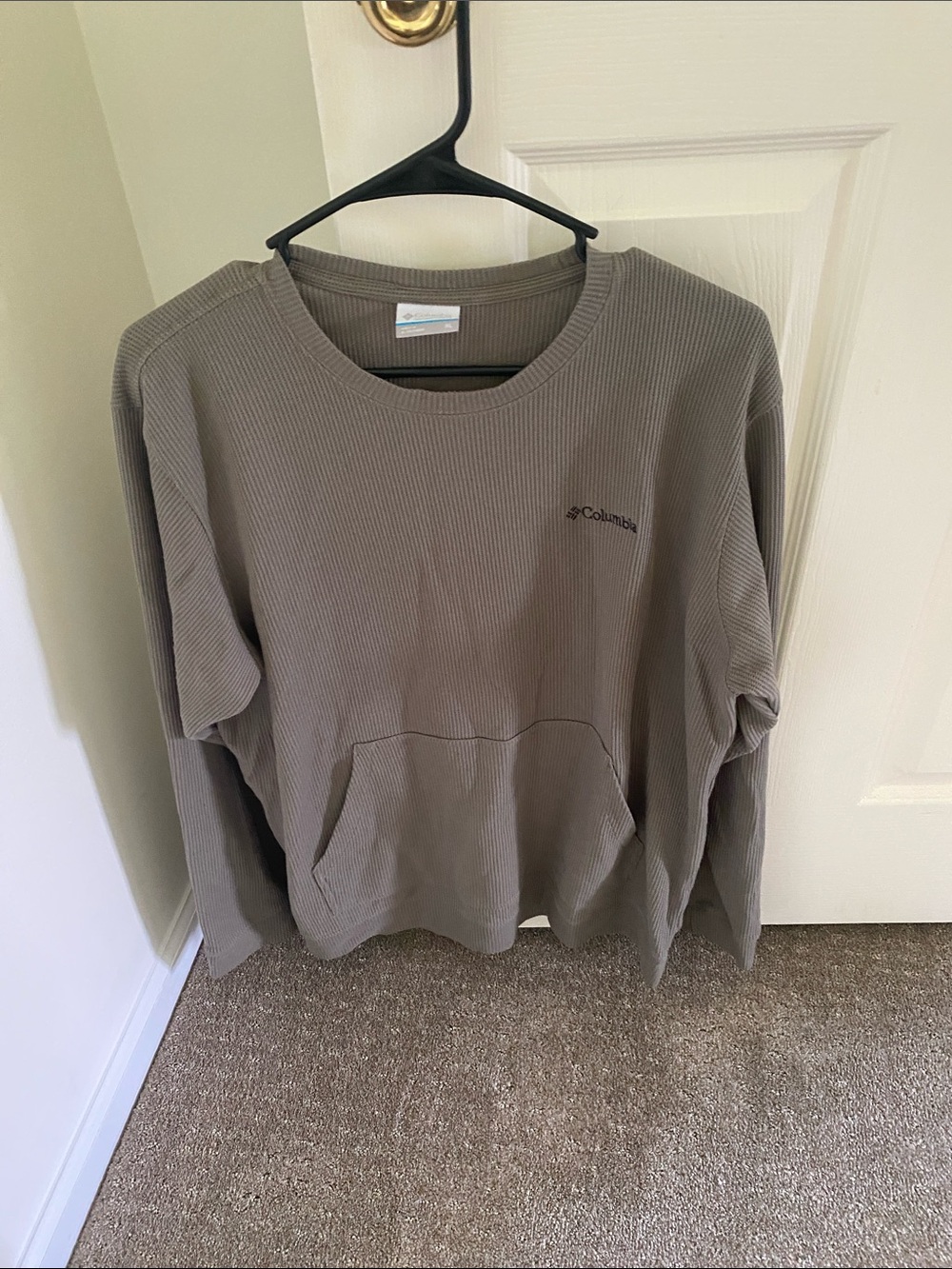 Columbia Taupe Ribbed Thermal Pullover Sweater